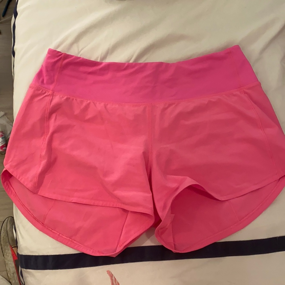 lululemon dark prism pink speed up shorts